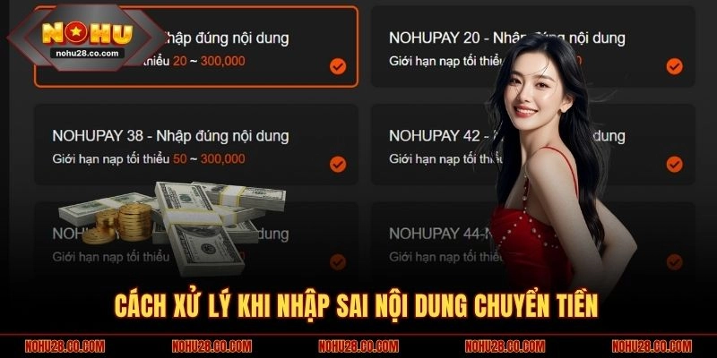Cách xử lý khi nhập sai thông tin giao dịch